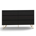 Dressoir \'Elle\' 120x70 - Zwart/Messing