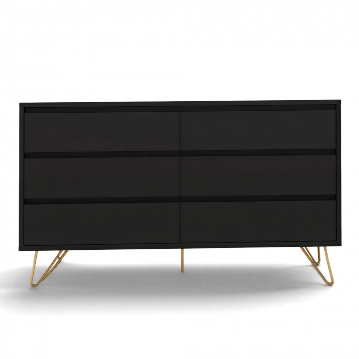 Dressoir \'Elle\' 120x70 - Zwart/Messing in de groep Meubels / Planken & opslag / Lades bij Reforma (ELLECD03-black)