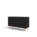 Dressoir \'Elle\' 120x70 - Zwart/Messing