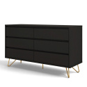 Dressoir \'Elle\' 120x70 - Zwart/Messing