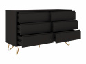 Dressoir \'Elle\' 120x70 - Zwart/Messing
