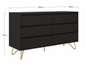 Dressoir \'Elle\' 120x70 - Zwart/Messing