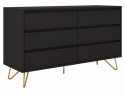 Dressoir \'Elle\' 120x70 - Zwart/Messing