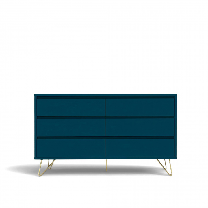 Dressoir \'Elle\' 120x70 - Turquoise/Messing in de groep Meubels / Planken & opslag / Lades bij Reforma (ELLECD03-green)