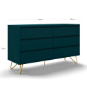 Dressoir \'Elle\' 120x70 - Turquoise/Messing