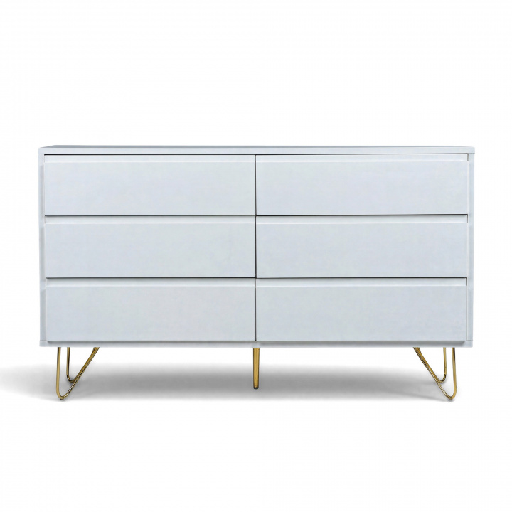 Dressoir \'Elle\' 120x70 - Wit/Messing in de groep Meubels / Planken & opslag / Lades bij Reforma (ELLECD03-white)