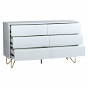 Dressoir \'Elle\' 120x70 - Wit/Messing