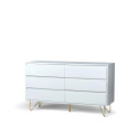Dressoir \'Elle\' 120x70 - Wit/Messing