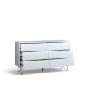Dressoir \'Elle\' 120x70 - Wit/Messing