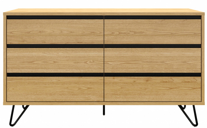 Dressoir \'Elle\' 120x70 - Eik/Zwart in de groep Meubels / Planken & opslag / Lades bij Reforma (ELLECD03-wood)