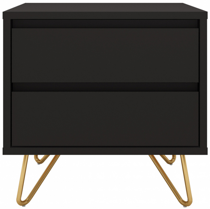 Nachttafel \'Elle\' - Zwart/Messing in de groep Meubels / Tafels / Nachtkastjes bij Reforma (ELLENS01-black)