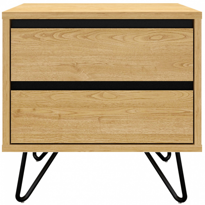 Nachttafel \'Elle\' - Eik/Zwart in de groep Meubels / Tafels / Nachtkastjes bij Reforma (ELLENS01-wood)