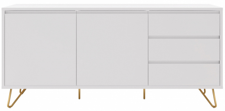 Dressoir \'Elle\' - Wit/Messing in de groep Meubels / Planken & opslag / Kasten en dressoirs bij Reforma (ELLESB01-white)