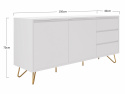Dressoir \'Elle\' - Wit/Messing