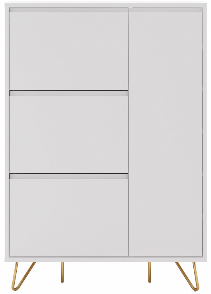 Schoenenkast \'Elle\' - Wit/Messing in de groep Meubels / Planken & opslag / Kasten en dressoirs bij Reforma (ELLESC01-white)