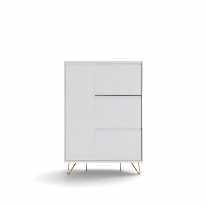 Schoenenkast \'Elle\' - Wit/Messing in de groep Meubels / Planken & opslag / Kasten en dressoirs bij Reforma (ELLESC01-white)