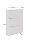Schoenenkast \'Elle\' - Wit/Messing