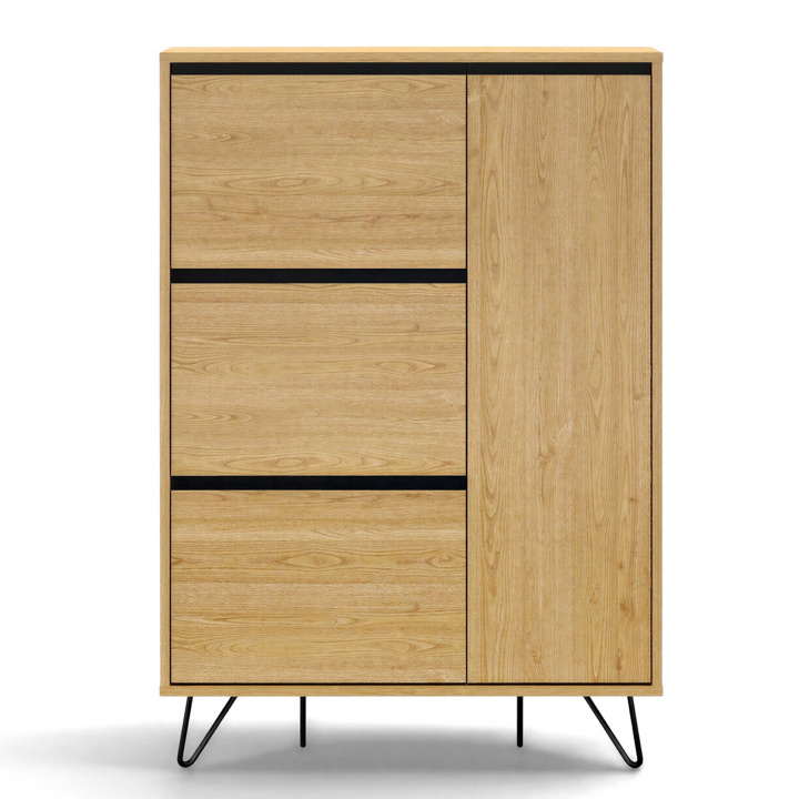 Schoenenkast \'Elle\' - Eiken/Zwart in de groep Meubels / Planken & opslag / Kasten en dressoirs bij Reforma (ELLESC01-wood)
