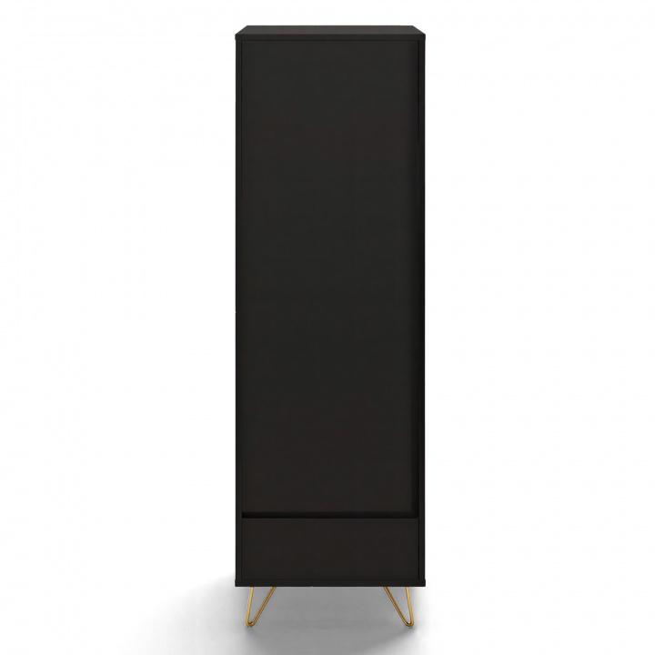 Kledingkast \'Elle\' - Zwart/Messing in de groep Meubels / Planken & opslag / Kledinghangers bij Reforma (ELLEWD02-black)
