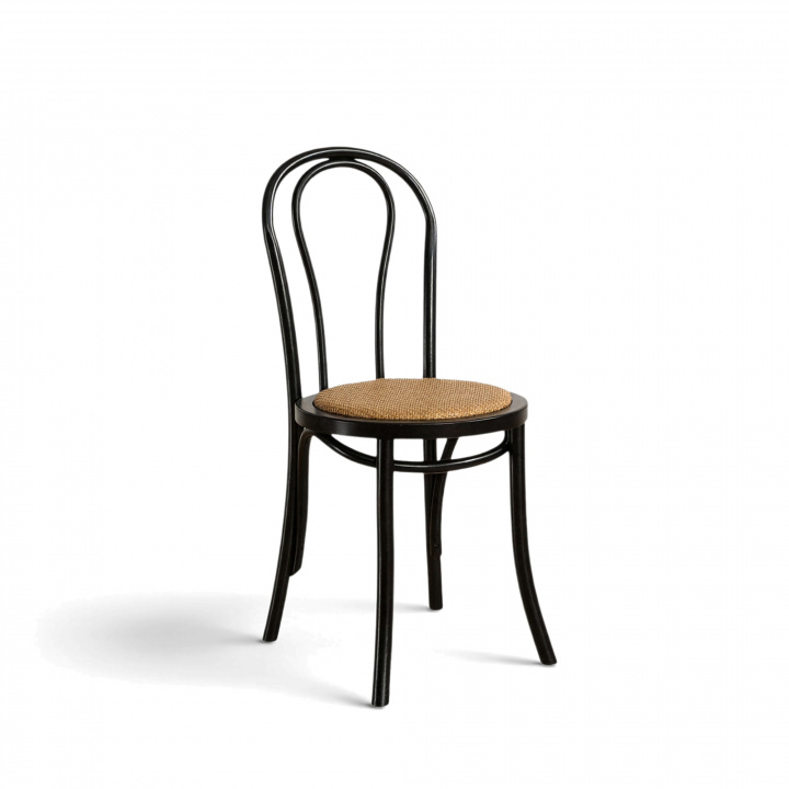 Stoel \'Bistro\' - Riet/Zwart in de groep Meubels / Zitmeubels / Stoelen bij Reforma (FC19-Black)