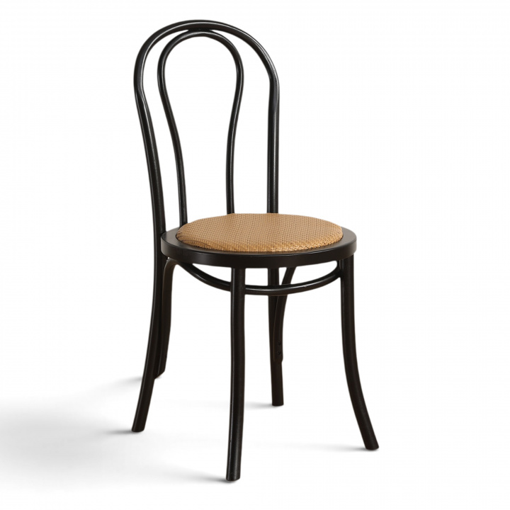 Stoel \'Bistro\' - Riet/Zwart in de groep Meubels / Zitmeubels / Stoelen bij Reforma (FC19-Black)