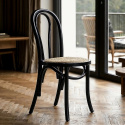 Stoel \'Bistro\' - Riet/Zwart
