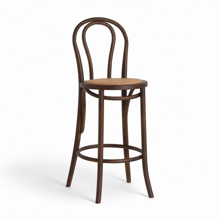 Barkruk \'Bistro\' - Walnoot/Rotan in de groep Meubels / Zitmeubels / Barkrukken bij Reforma (FCB19-walnut)
