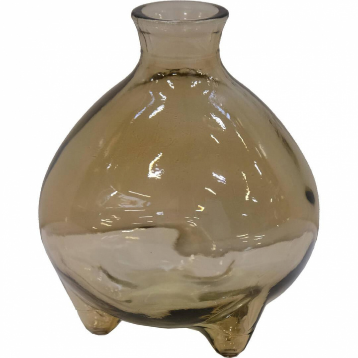 Glazen vaas \'Melvin\' Laag - Beige in de groep Inrichting / Decoratie / Vazen bij Reforma (G16103)