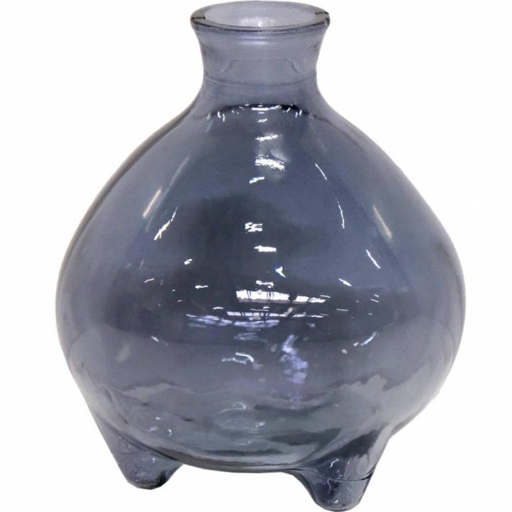 Glazen vaas \'Melvin\' Laag - Blauw in de groep Inrichting / Decoratie / Vazen bij Reforma (G1689)