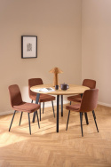 Eettafel \'Cadiz\' Rond 120x75cm - Natuur/Zwart
