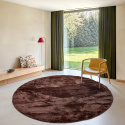 Ronde tapijt \'Aranga Super Soft\' - Donkerbruin