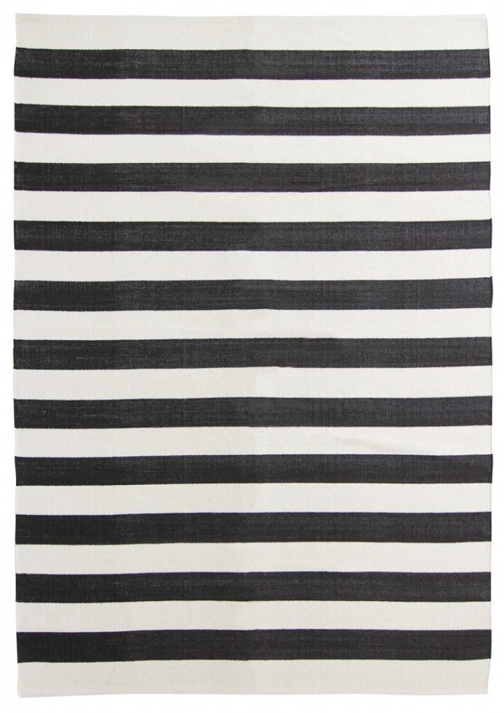 Katoenen vloerkleed \'Nilo\' - Wit/Zwart in de groep Inrichting / Vloerkleden / Geweven Vloerkleden bij Reforma (H100111)