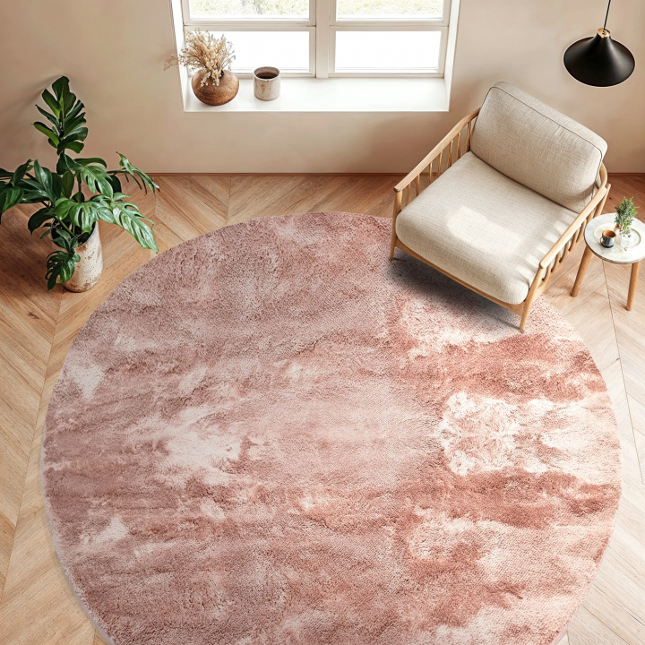Rond tapijt \'Aranga Super Soft Fur\' - Roze in de groep Vloerkleden / Ruggen bij Reforma (H100138)
