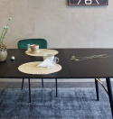 Eettafel met uitbreidingsblad \'Dawn\' 180-230x105cm - Zwart