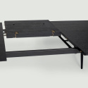 Eettafel met uitbreidingsblad \'Dawn\' 180-230x105cm - Zwart