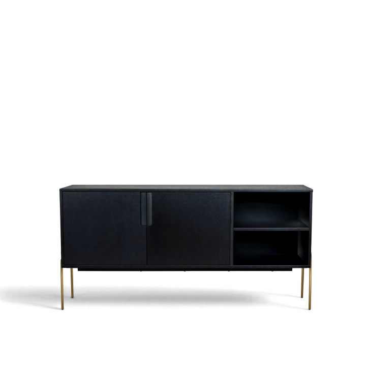 Dressoir \'Fr&ouml;lunda\' - Zwart/Messing in de groep Meubels / Planken & opslag / TV-Meubels bij Reforma (J9612-1)