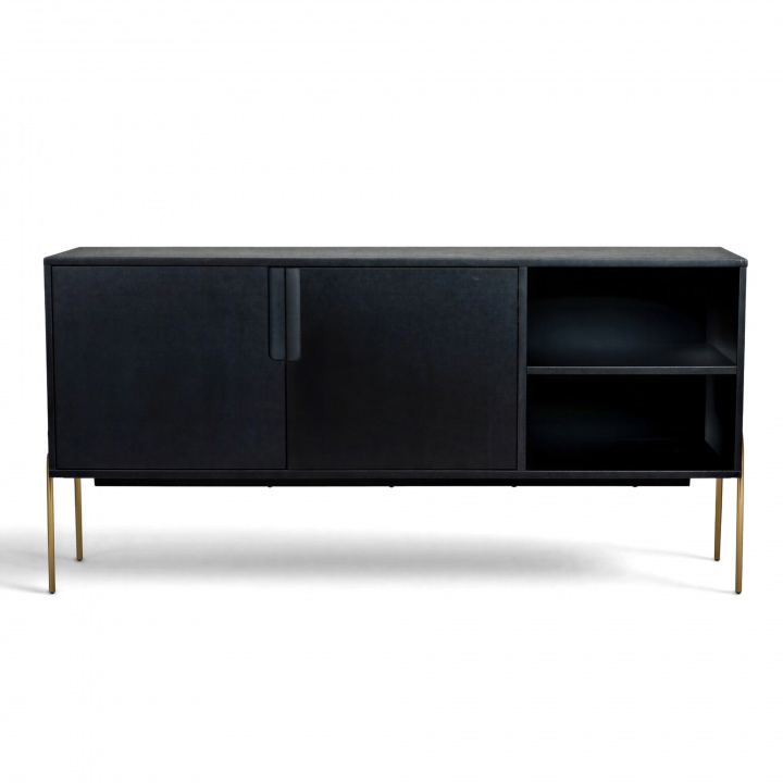 Dressoir \'Fr&ouml;lunda\' - Zwart/Messing in de groep Meubels / Planken & opslag / TV-Meubels bij Reforma (J9612-1)