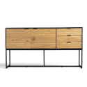 Sideboard \'Line\' - Eik/Zwart