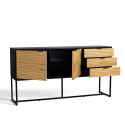 Sideboard \'Line\' - Eik/Zwart