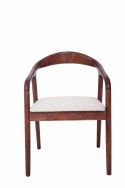 Armstoel \'Aspa\' - Donkerbruin/Beige