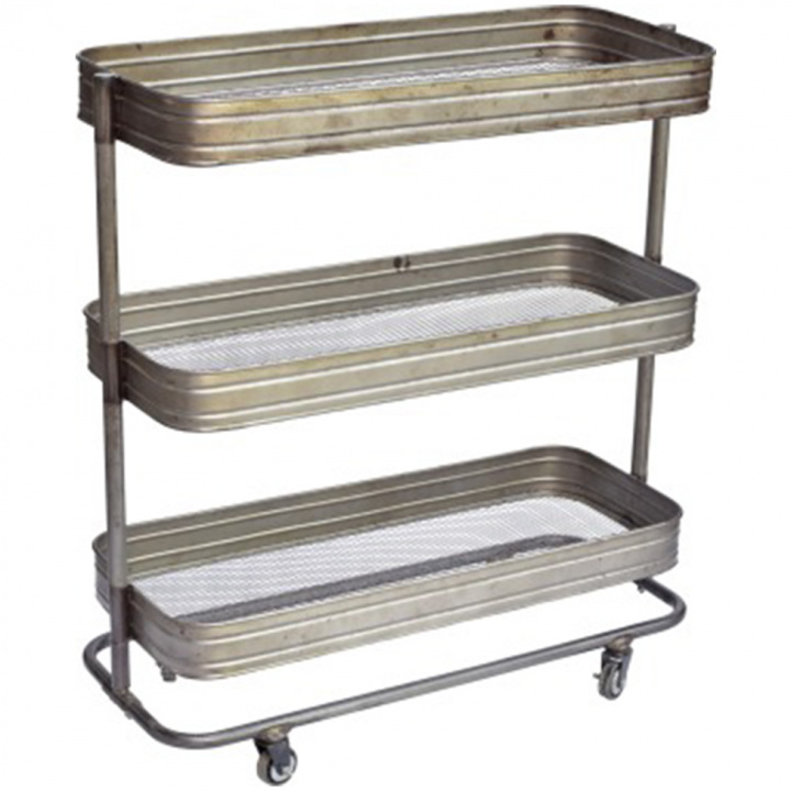 Rollende tafel \'Vega\' - IJzer/Transparante lak in de groep Meubels / Tafels / Servicetrolleys & Rollende tafels bij Reforma (M070002G)