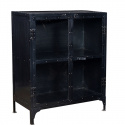 Klein glazen kast met 2 deuren \'Barack\' - Zwart