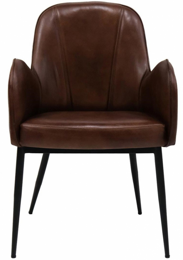 Stoel \'Mickey\' - Bruin leer in de groep Meubels / Zitmeubels / Stoelen bij Reforma (MA0131)