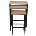 Salontafel \'Grums\' 3 delen - Zwart/Hout