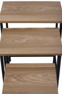 Salontafel \'Grums\' 3 delen - Zwart/Hout