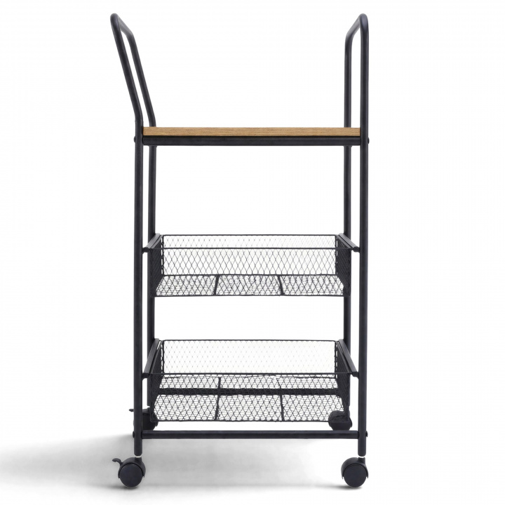 Keukenwagen/Drankwagen \'Grums\' - Zwart/Hout in de groep Meubels / Tafels / Servicetrolleys & Rollende tafels bij Reforma (MGC0313B)