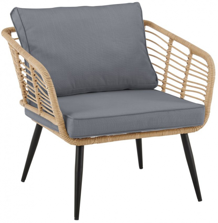 Tuinfauteuil \'Sardinia\' - Natuurlijk/Grijs in de groep Meubels / Tuinmeubelen / Tuinstoelen bij Reforma (MLM-210439-Chair-grey)