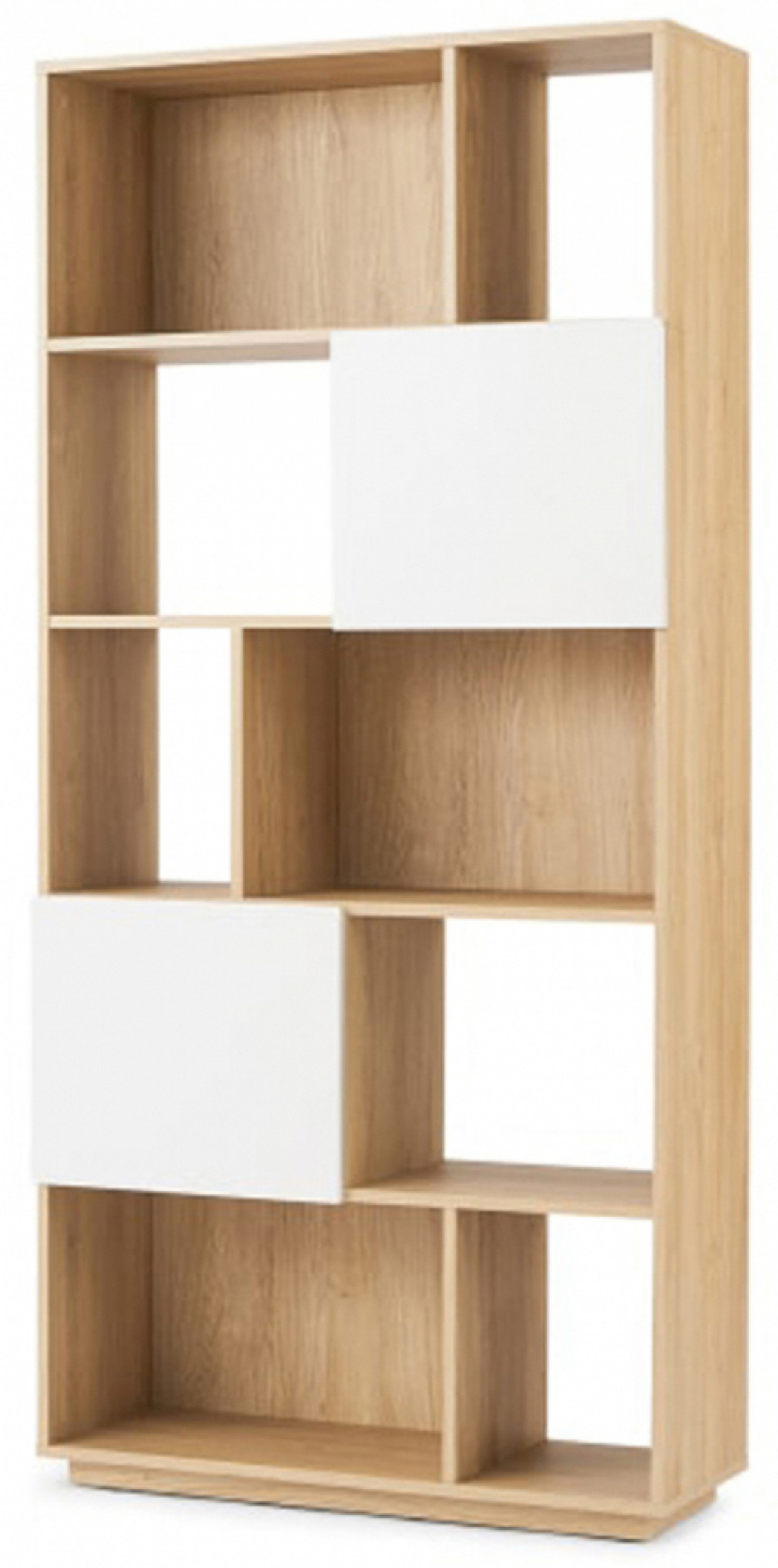 Boekenkast \'Nevada\' 80x173 - Eik/Wit in de groep Meubels / Planken & opslag / Boekenkasten bij Reforma (NEVADABS01-white)