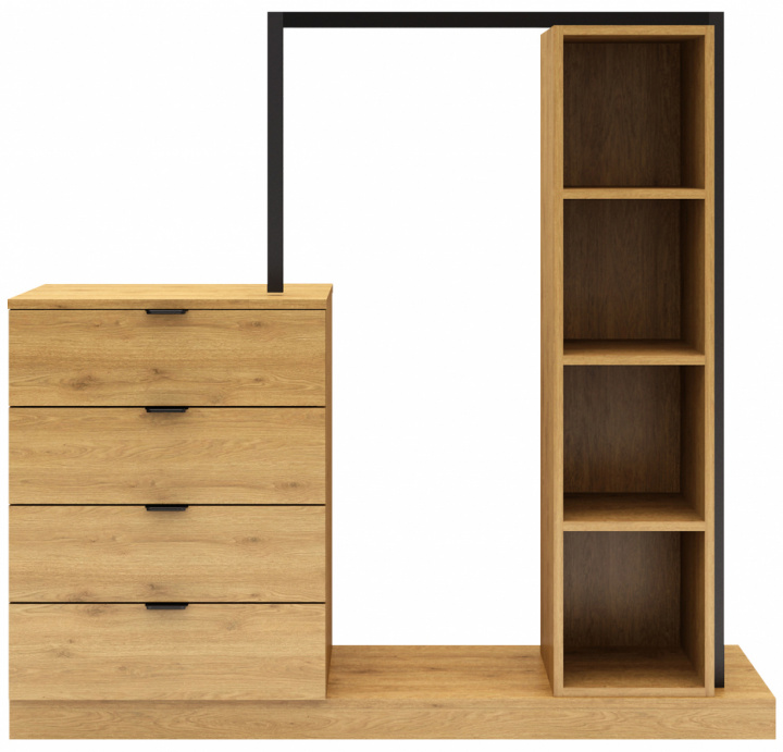 Kledinghanger \'Nova\' 4 lades - Eik/Zwart in de groep Kamer / Hal bij Reforma (NOVASU02)