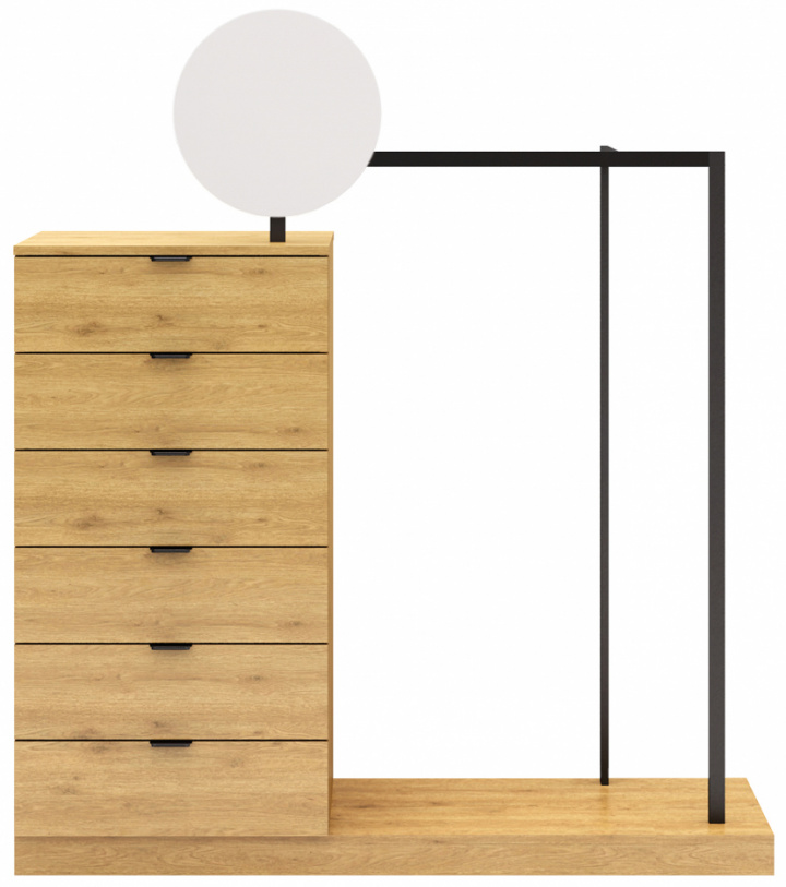 Kledinghanger \'Nova\' 6 lades - Eik/Zwart in de groep Kamer / Hal bij Reforma (NOVASU04)